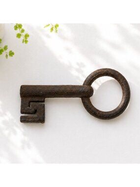 Antique Iron Skeleton Key 4" Rustic Vintage Decor For Collectors Or Home Accent